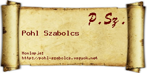 Pohl Szabolcs névjegykártya