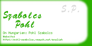 szabolcs pohl business card